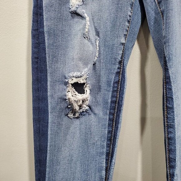 KANCAN Women's Estillo Distressed Mid Rise Skinny Blue Denim Jeans Size … - Picture 4 of 13